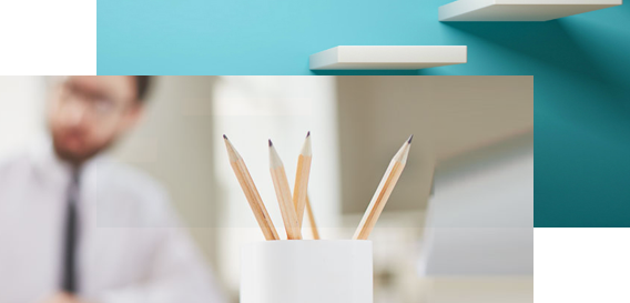 Professional workspace with creative tools and innovation